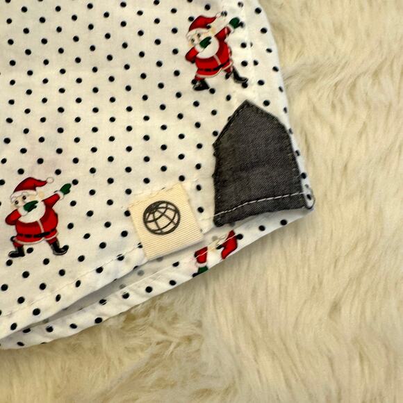 Free Planet Christmas Santa Dabbing Polka Dot Shirt Medium - Picture 4 of 11